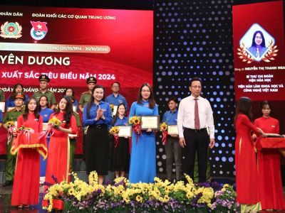 BÍ THƯ CHI ĐOÀN TIÊU BIỂU ĐOÀN VIỆN HÓA HỌC - ĐOÀN TN VIỆN HÀN LÂM KHOA HỌC VÀ CÔNG NGHỆ VIỆT NAM VINH DỰ NHẬN TUYÊN DƯƠNG BÍ THƯ CHI ĐOÀN TIÊU BIỂU KHỐI CÁC CƠ QUAN TRUNG ƯƠNG NĂM 2024