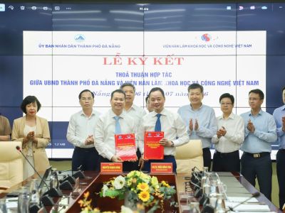 Viện Hàn lâm Khoa học và Công nghệ Việt Nam và UBND thành phố Đà Nẵng ký kết Thỏa thuận hợp tác về khoa học, công nghệ, đổi mới sáng tạo và chuyển đổi số