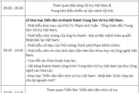 Mời tham dự diễn đàn Vũ trụ Việt Nam - Nhật Bản 2026 & Lễ khánh thành trung tâm vũ trụ Việt Nam